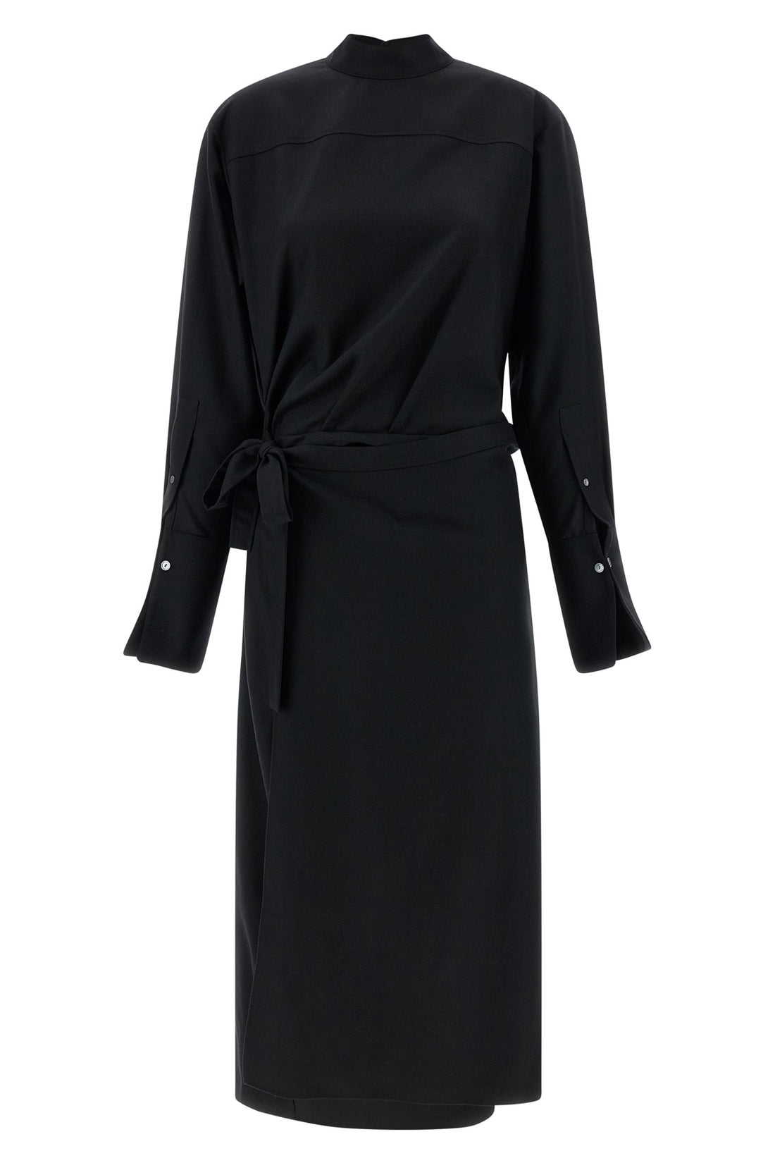 THE ROW 6 thalassa virgin wool flannel midi dress