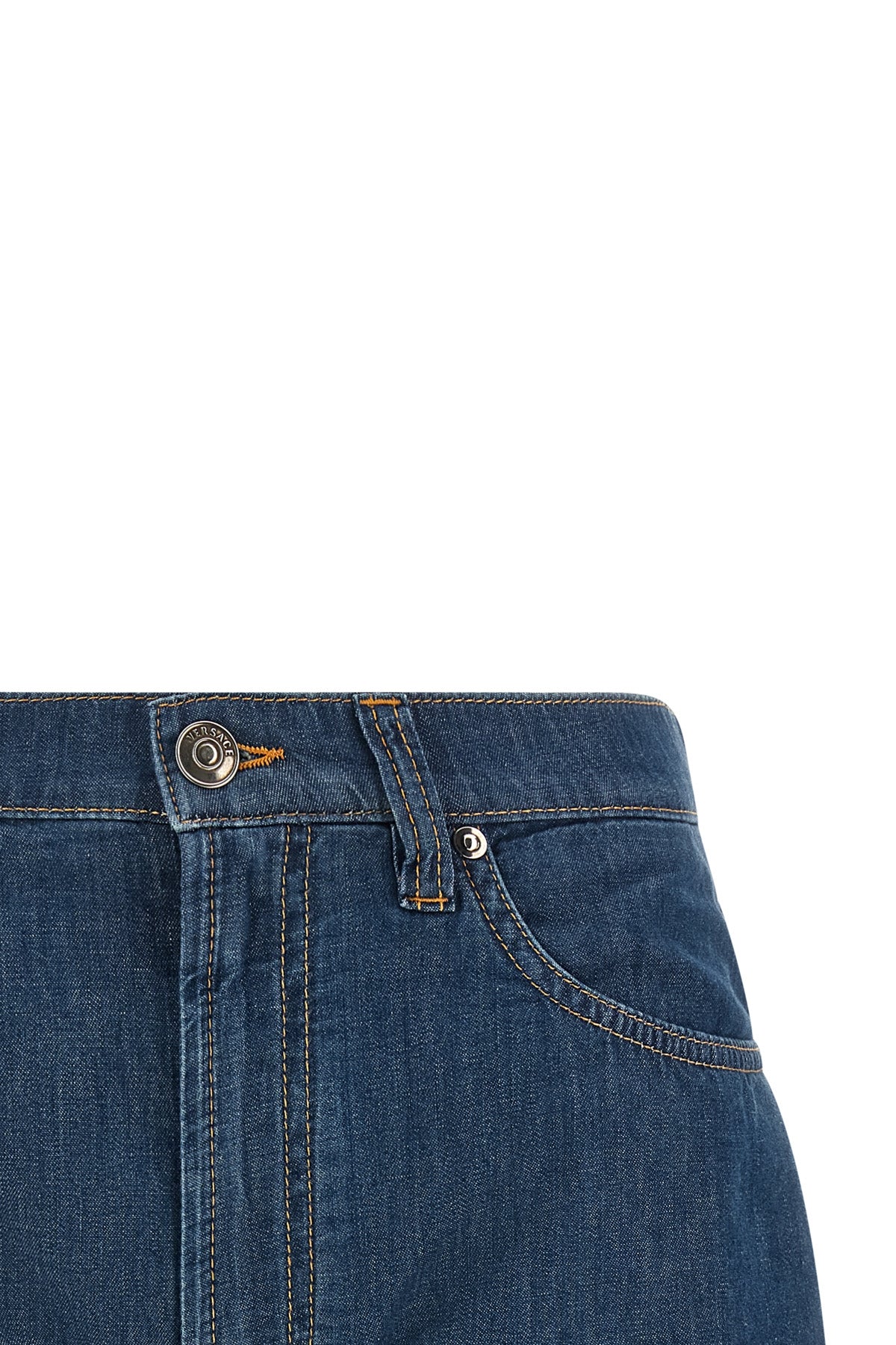 versaces high-waisted chambray denim shorts represent a refined approach to cas