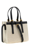 rivière mini shopping bag in linen and cotton canvas