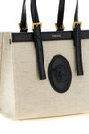 rivière mini shopping bag in linen and cotton canvas