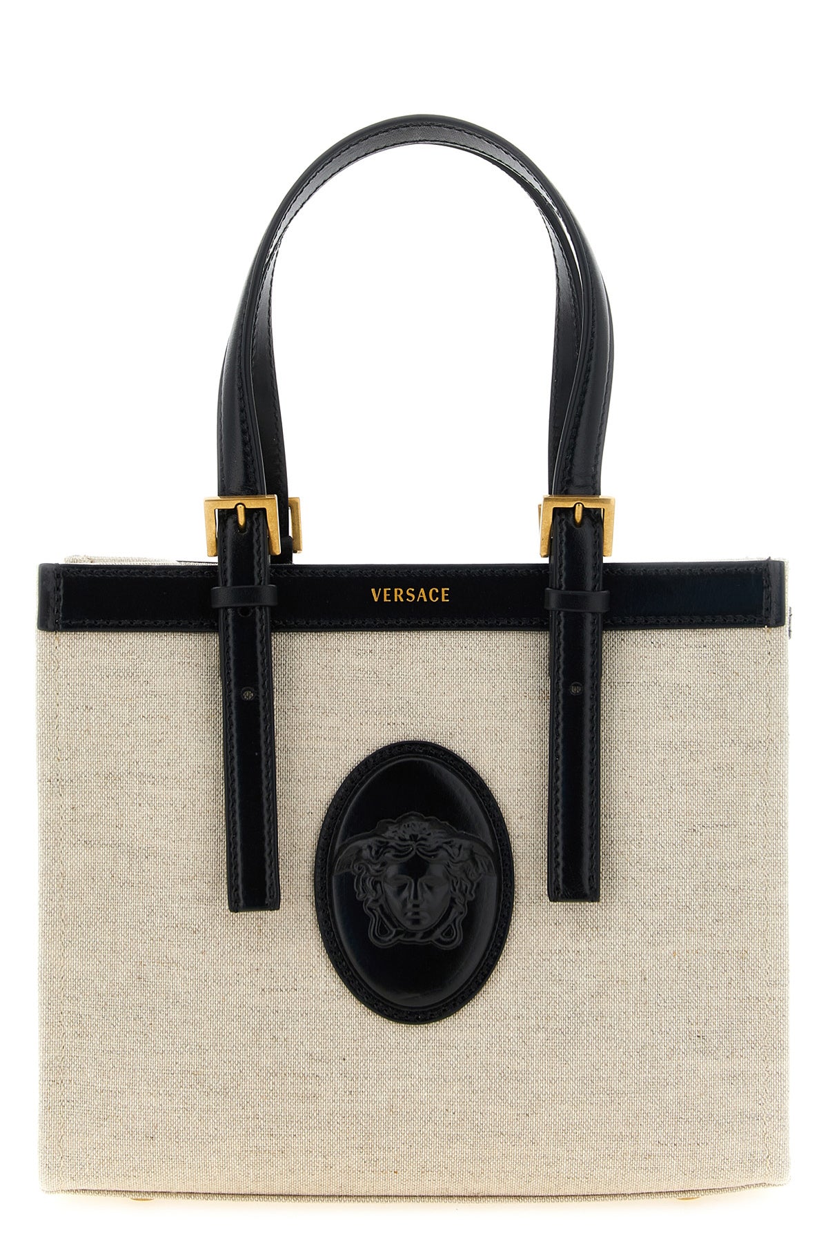 rivière mini shopping bag in linen and cotton canvas
