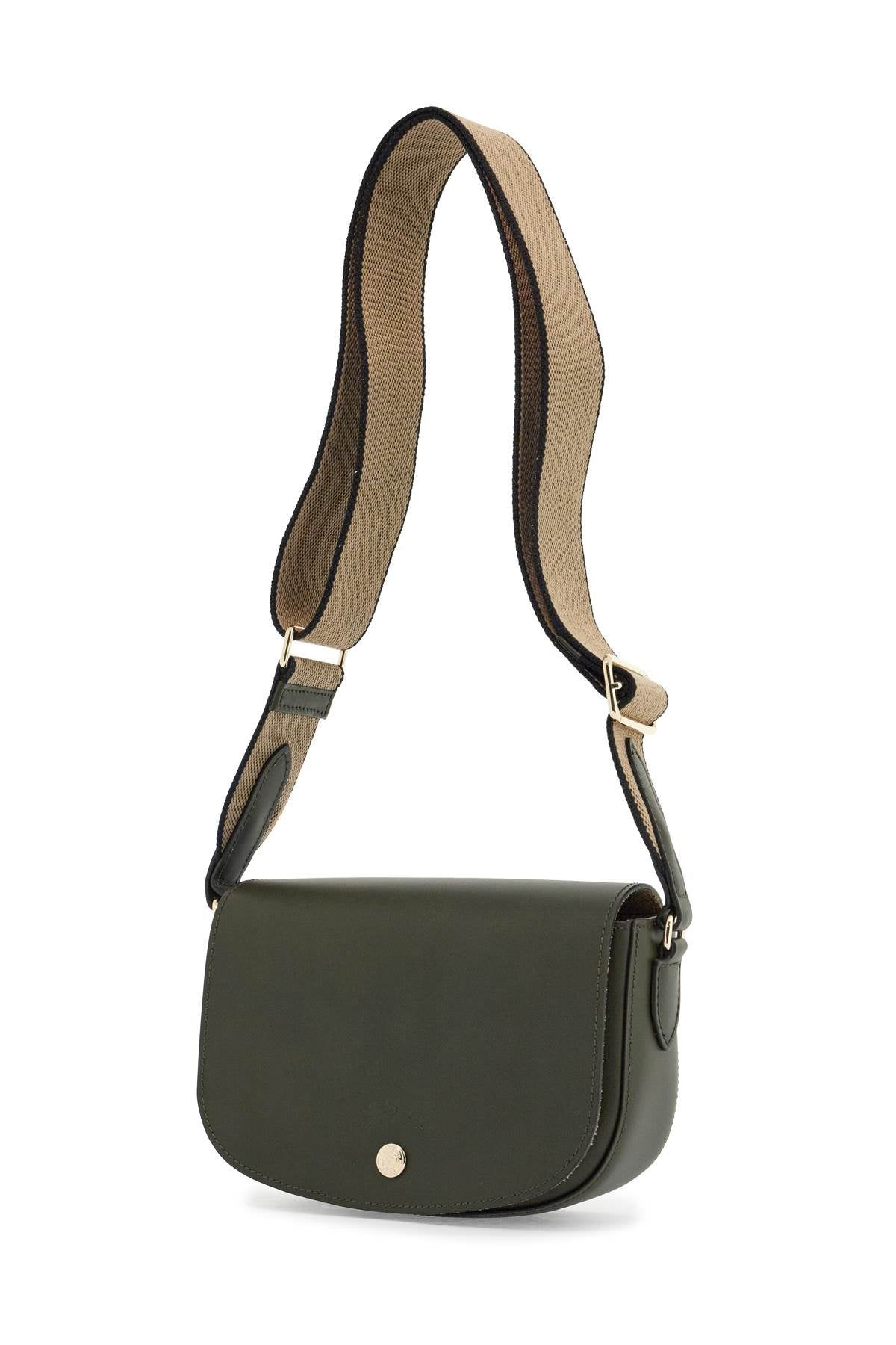 khaki leather crossbody bag epure with adjustable strap