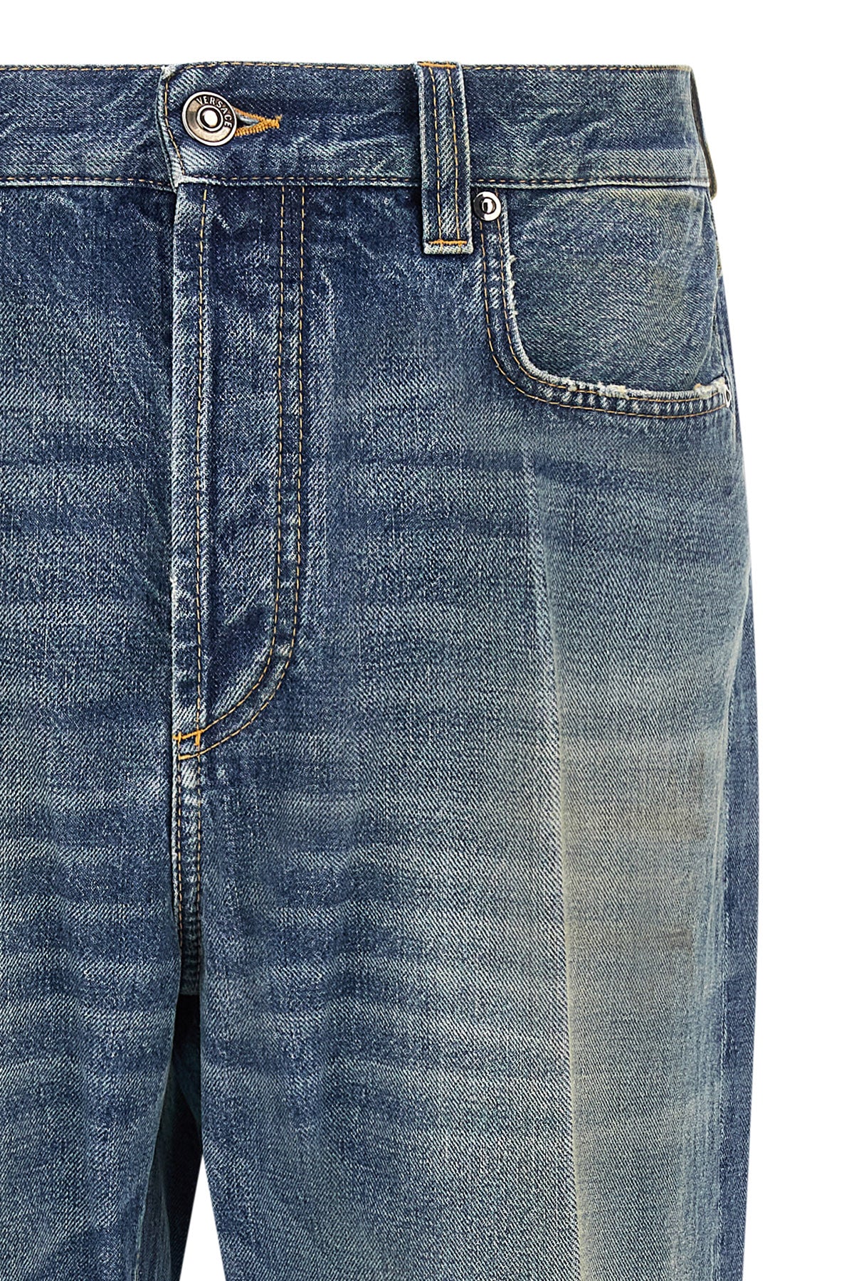 versace jeans define the basics of casualwear through a precise straight-leg sil