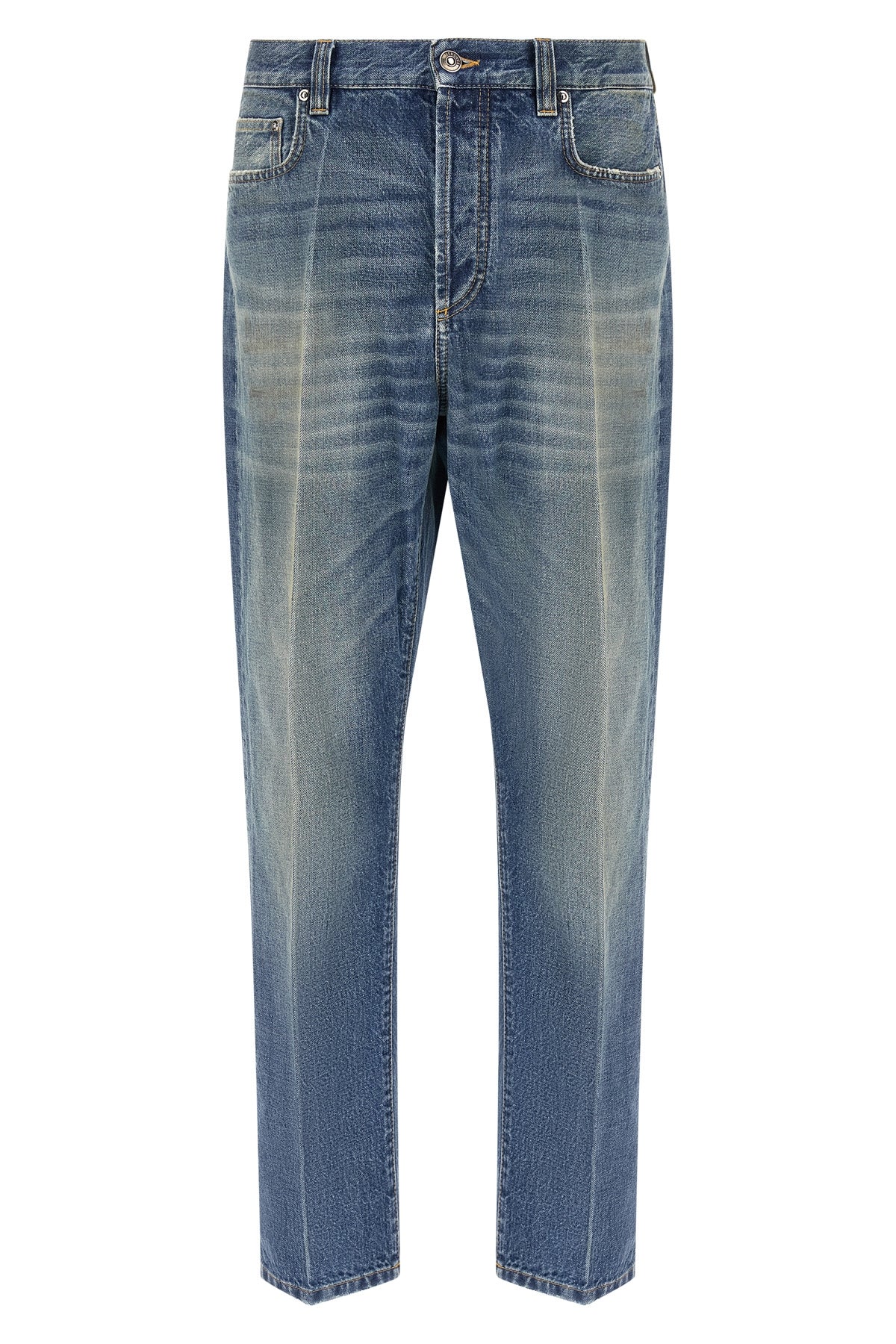 versace jeans define the basics of casualwear through a precise straight-leg sil