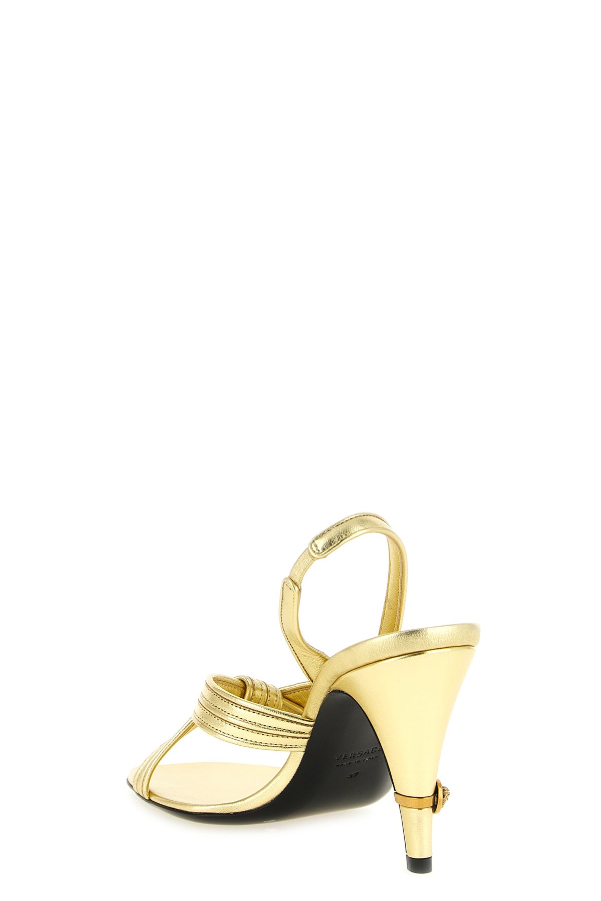 gianni sandals in laminated metallic nappa leather