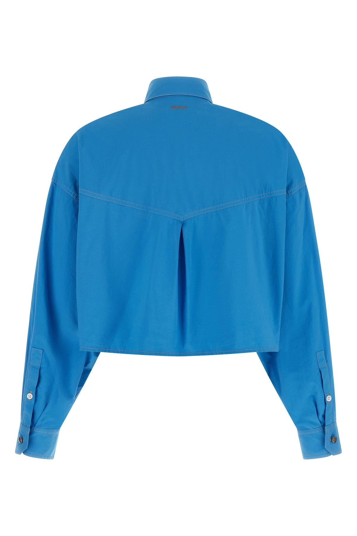 the versace cropped shirt redefines informal tailoring through a shortened and p