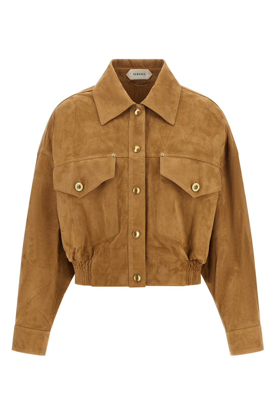 VERSACE 40 the versace blouson in fine suede lambskin redefines the volumes of the outerwea