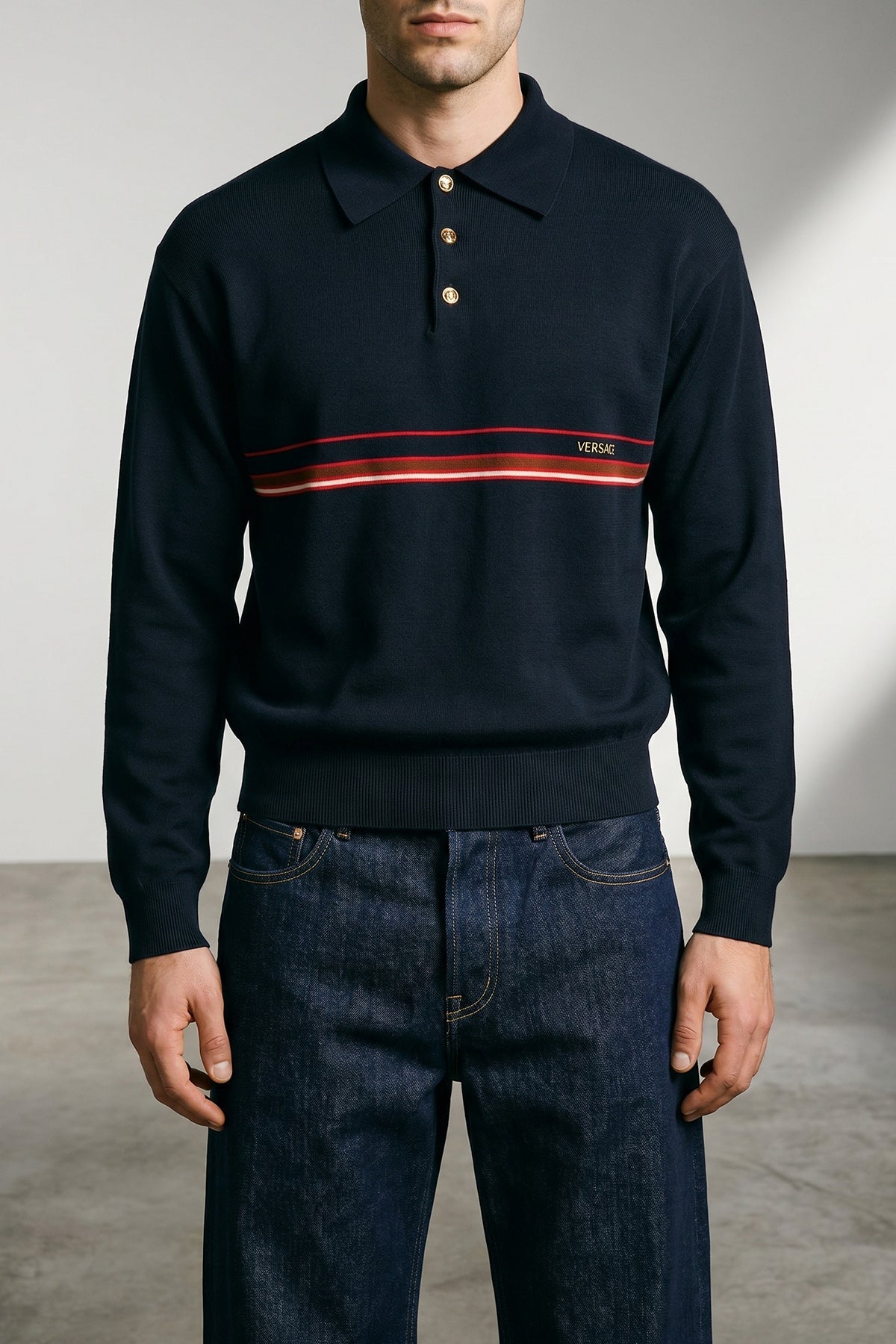 cotton knit polo shirt