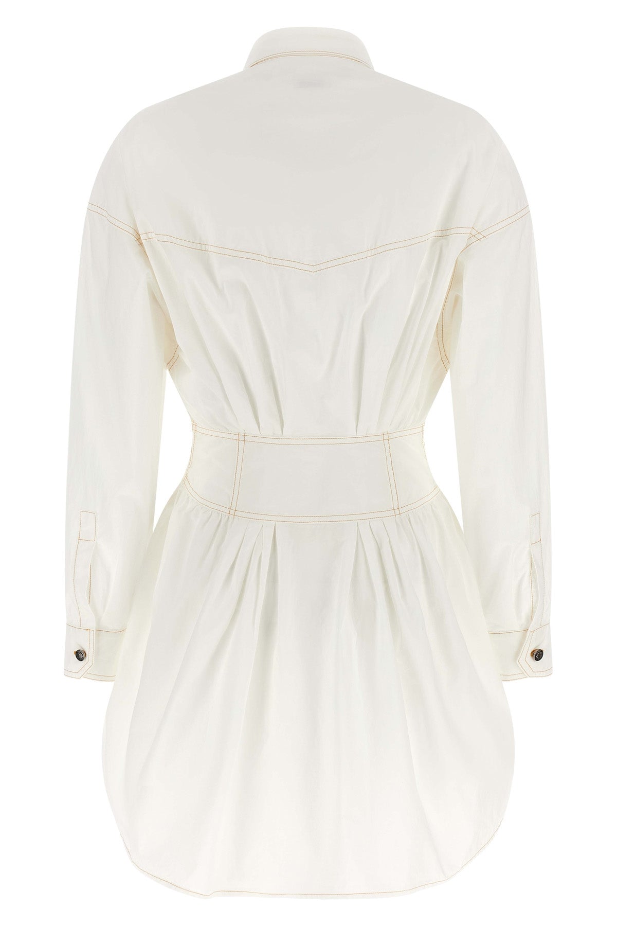 the versace chemisier dress redefines the classic silhouette through precise sar