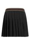 the versace pleated mini skirt exemplifies sartorial precision through its struc
