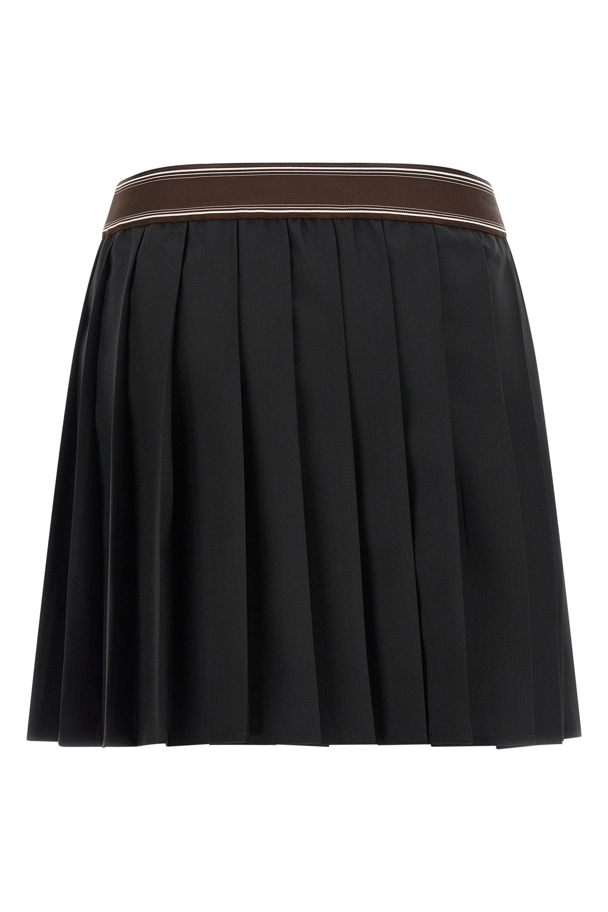 the versace pleated mini skirt exemplifies sartorial precision through its struc