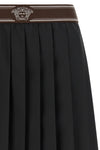 the versace pleated mini skirt exemplifies sartorial precision through its struc