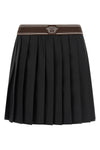 the versace pleated mini skirt exemplifies sartorial precision through its struc