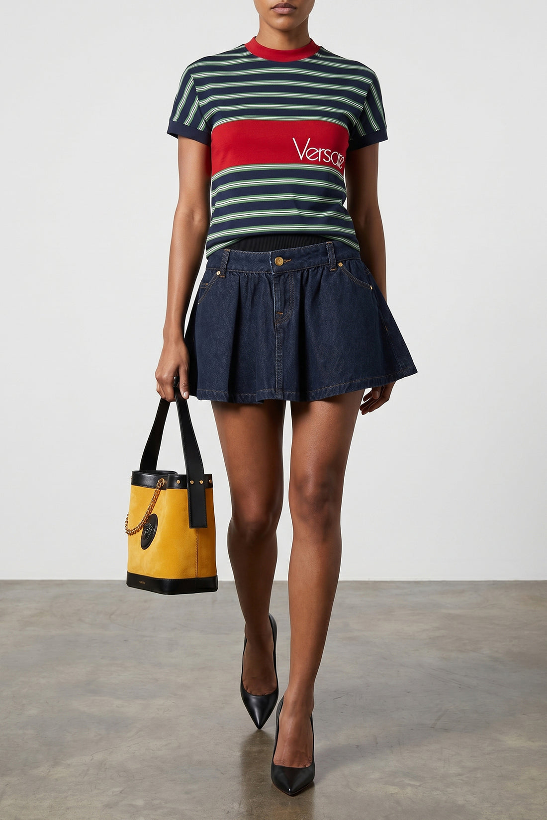 VERSACE 38 light striped cotton t-shirt