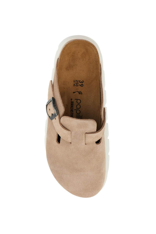 boston chunky suede leather clog