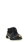 versace calf leather and technical fabric sneakers