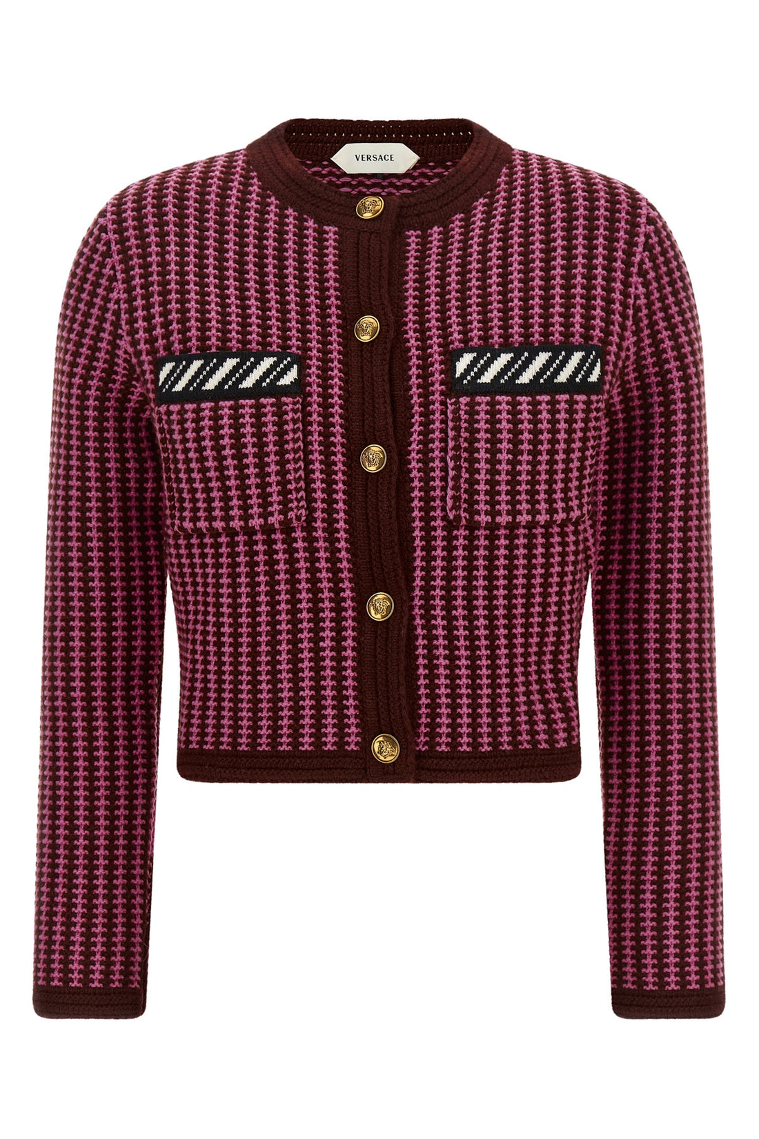 VERSACE 38 versaces wool knit cardigan defines a new sartorial aesthetic through meticulou