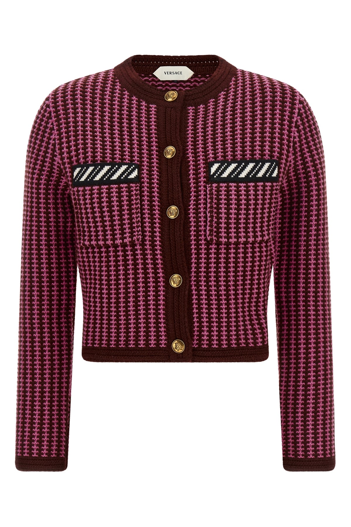 versaces wool knit cardigan defines a new sartorial aesthetic through meticulou