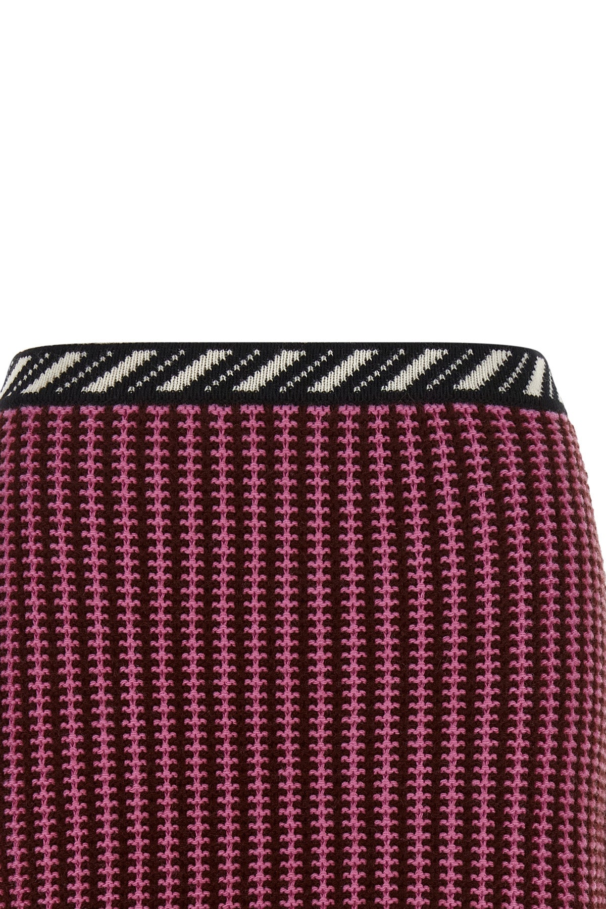 versaces crochet mini skirt defines a contemporary approach to knitwear