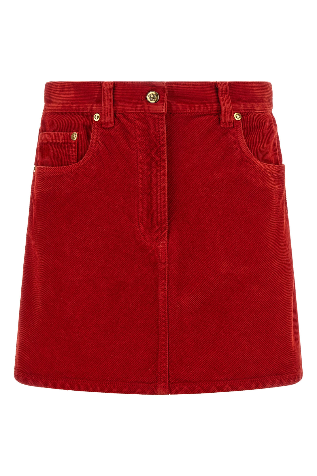 VERSACE 40 the versace pure cotton corduroy miniskirt redefines casual dress codes through