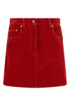 the versace pure cotton corduroy miniskirt redefines casual dress codes through