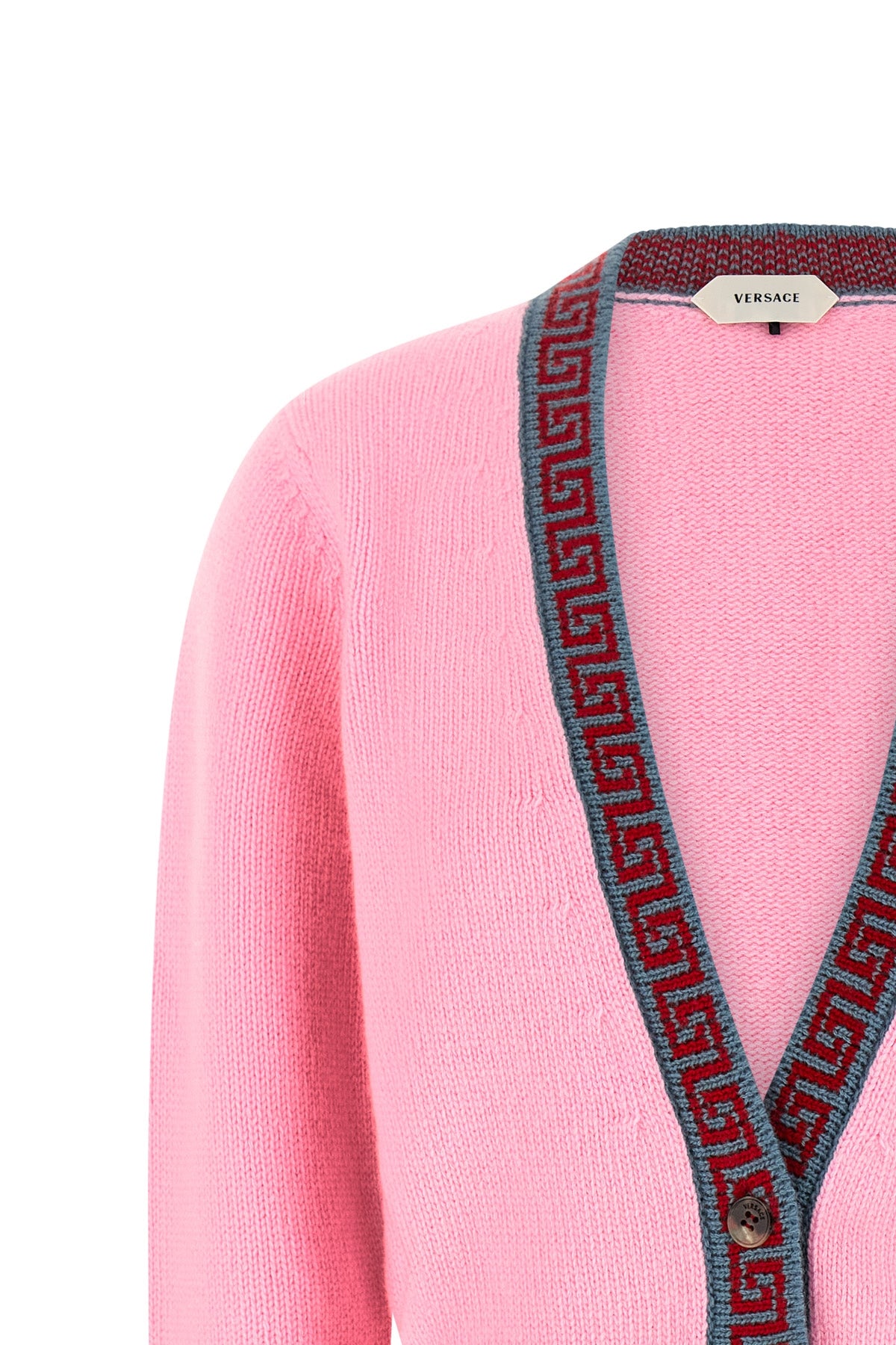 the versace cardigan redefines everyday knitwear through an essential design and