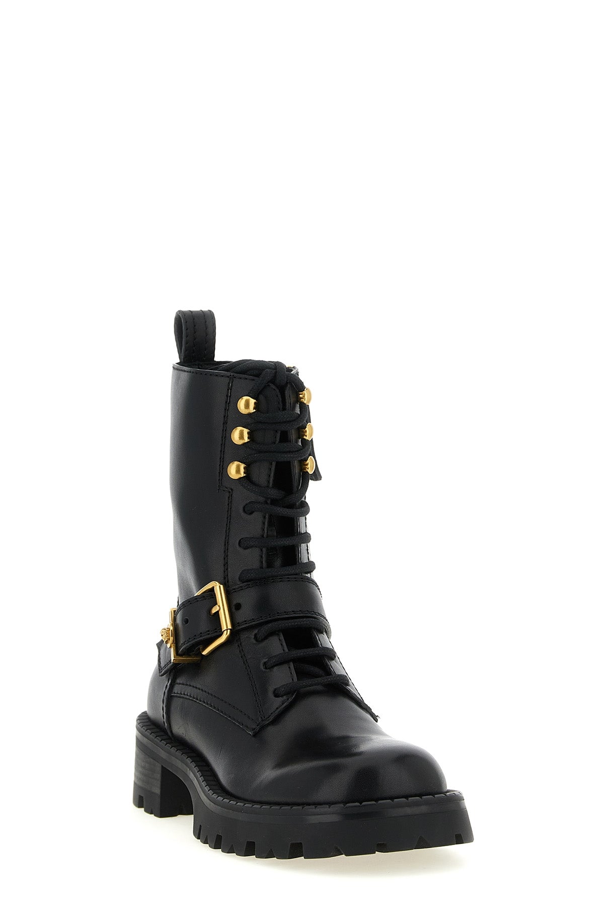 versace structured lace-up ankle boots redefine urban aesthetics through world-c