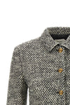 the versace cropped jacket defines a new proportion through a structured blouson