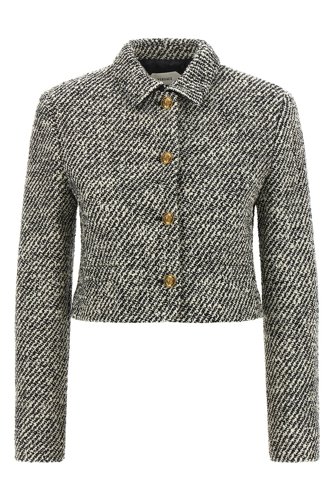VERSACE 40 the versace cropped jacket defines a new proportion through a structured blouson
