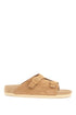 beige suede zurich sandals with adjustable buckles