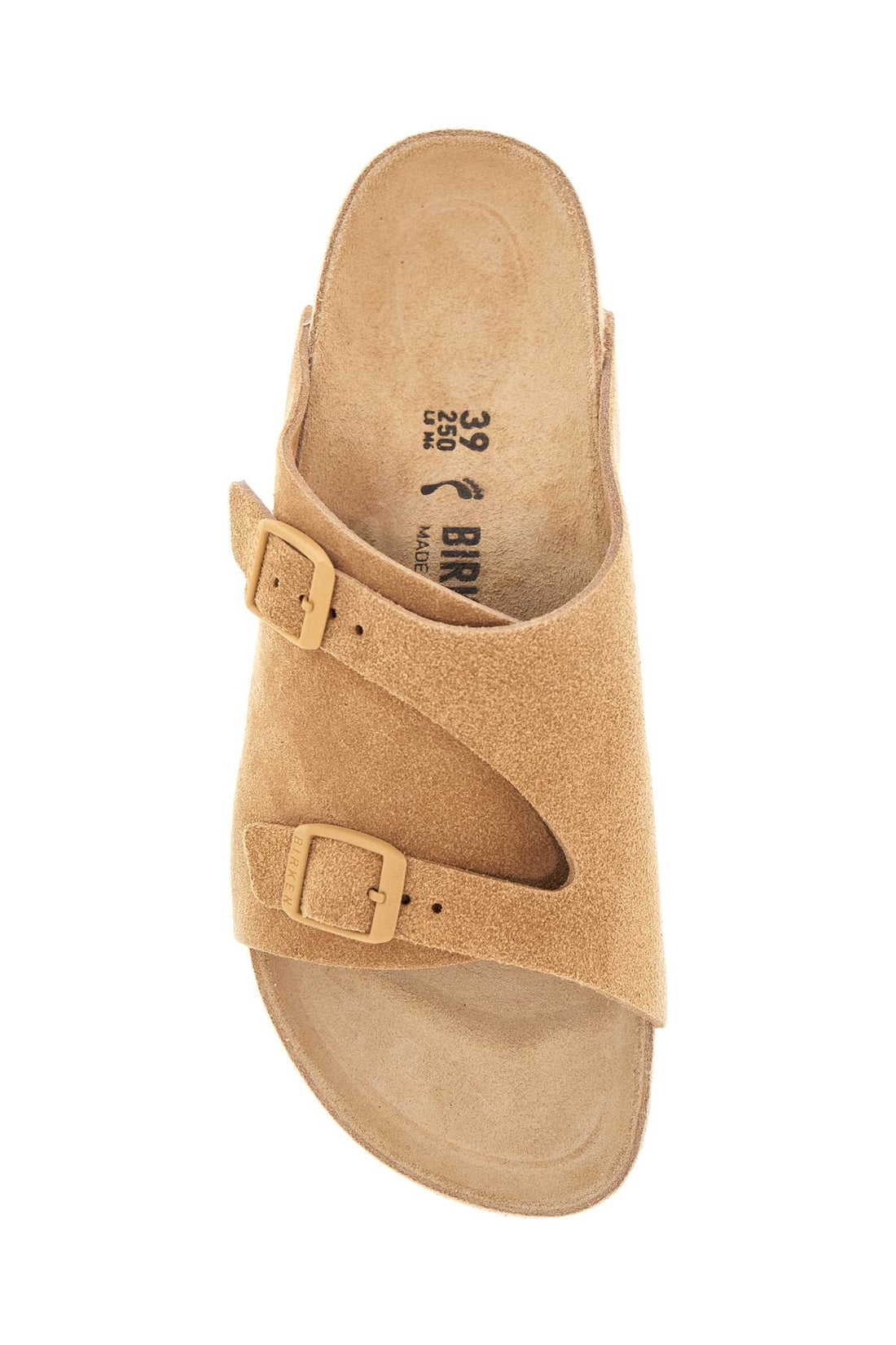 beige suede zurich sandals with adjustable buckles