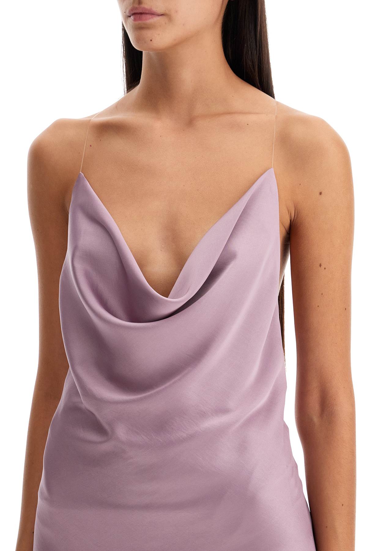 mini satin slip dress with spaghetti straps