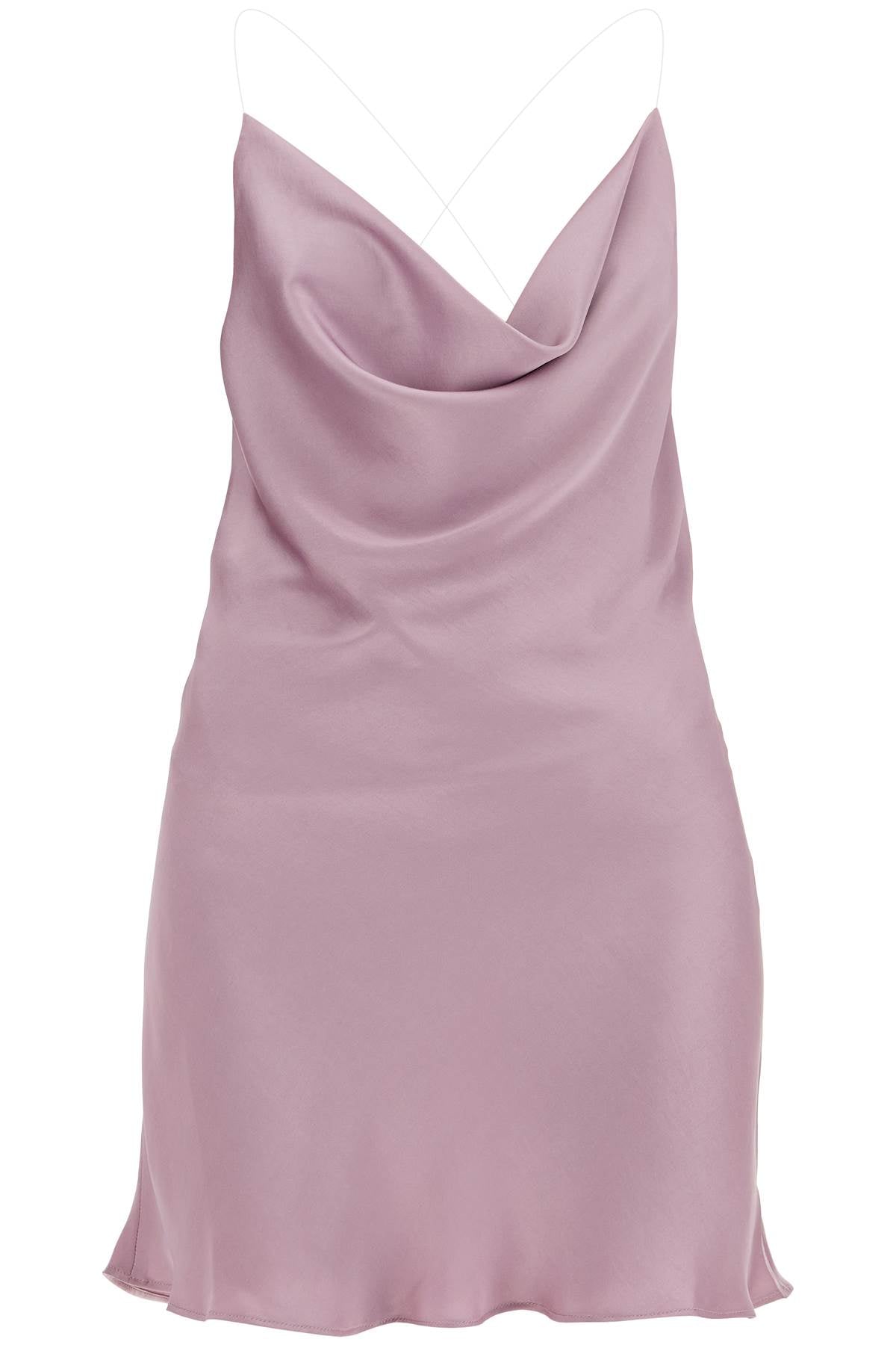 mini satin slip dress with spaghetti straps