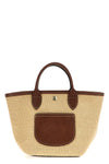 xs le pliage straw-effect canvas handbag