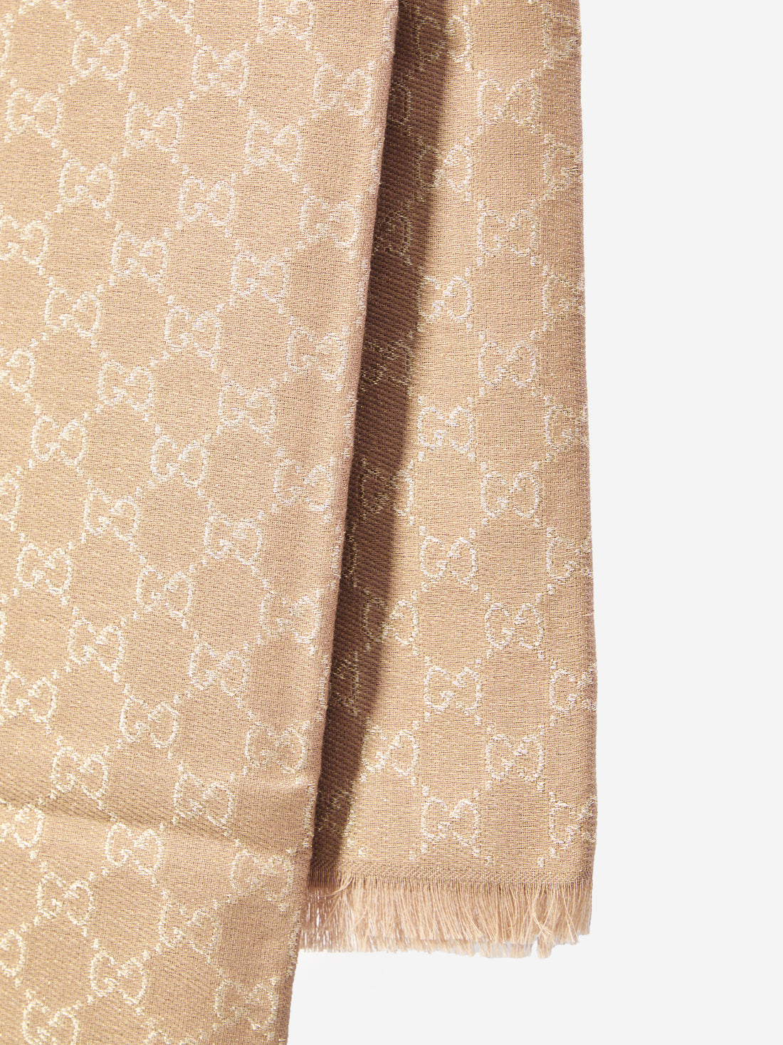 GUCCI OS shawl with printed gg lamé