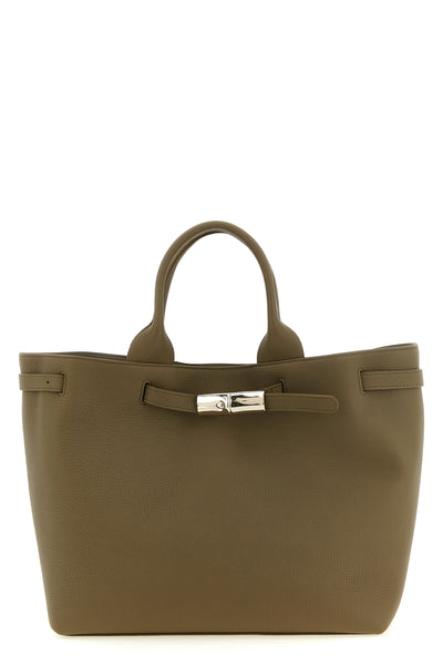 the longchamp le smart l tote bag features a structured silhouette in fine grain