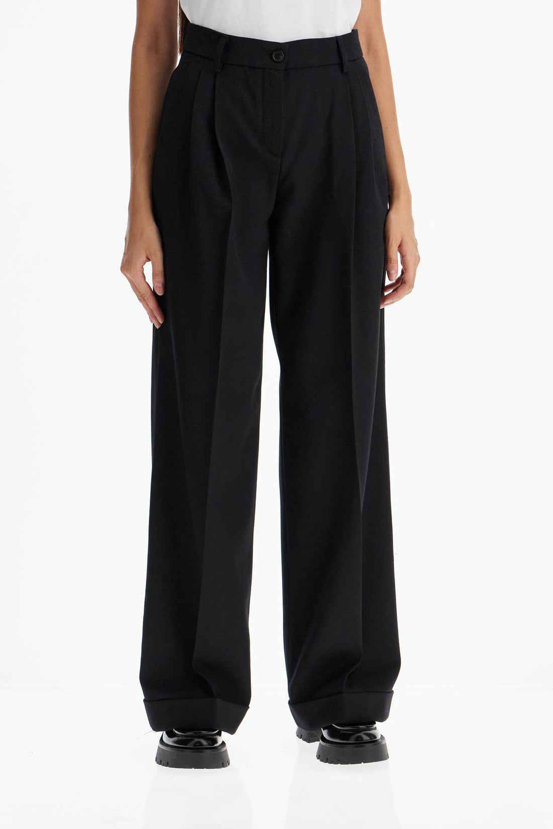 twill wide-leg trousers in pal