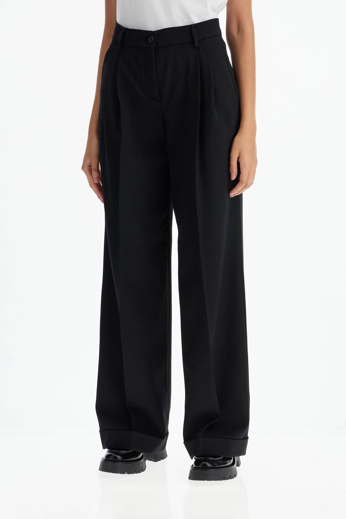 twill wide-leg trousers in pal