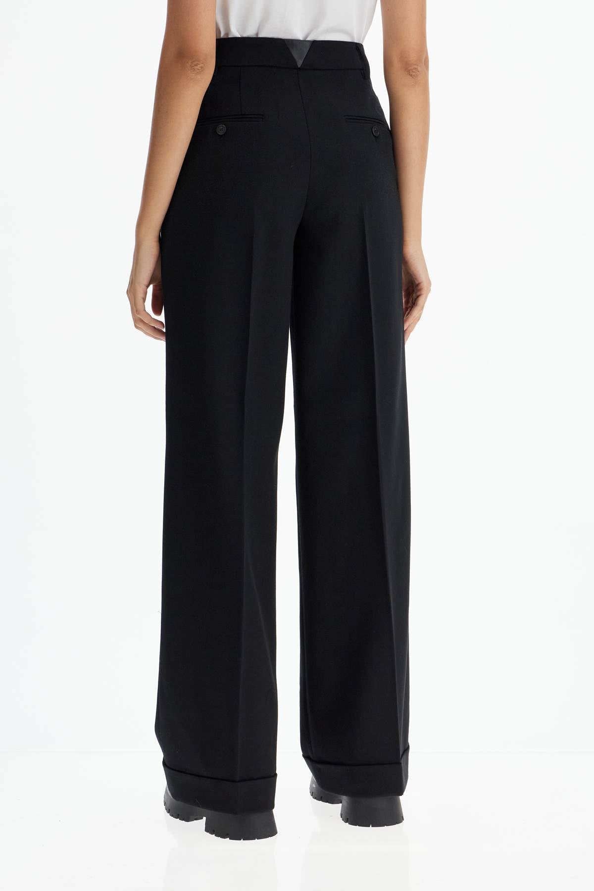 twill wide-leg trousers in pal