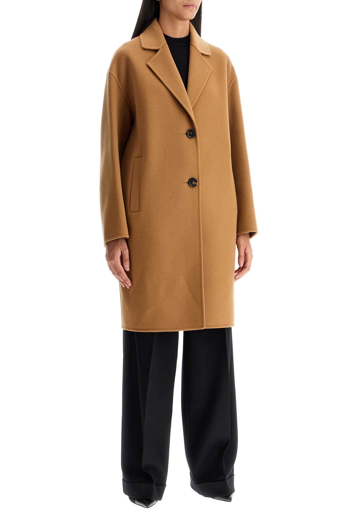 double wool coat with screwdriver design