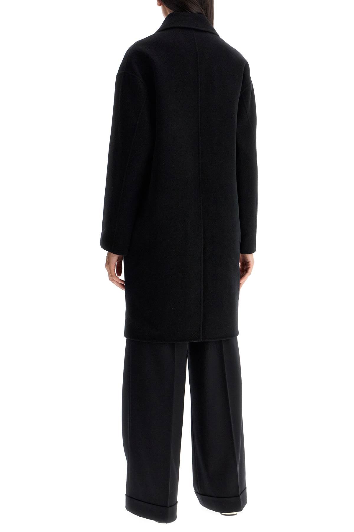 double wool coat with screwdriver design