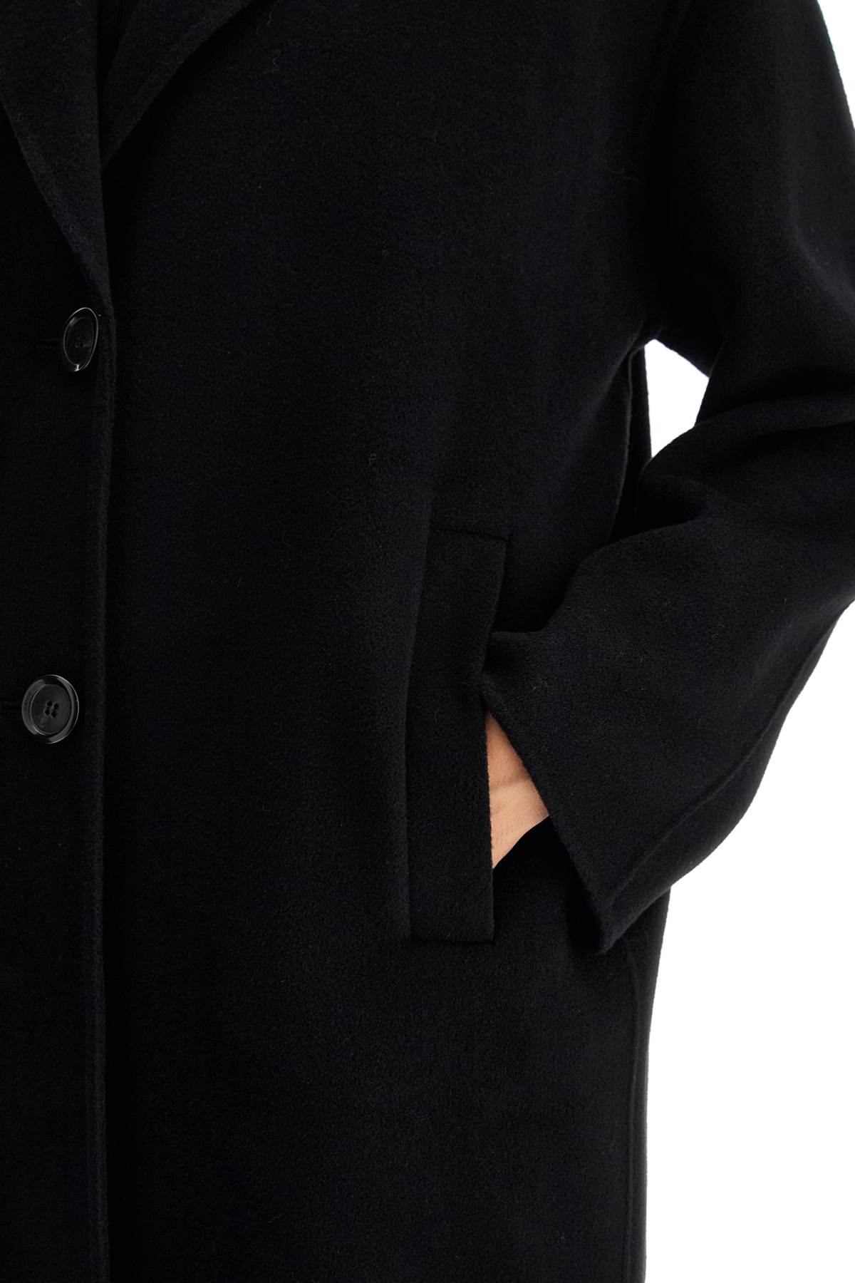 double wool coat with screwdriver design