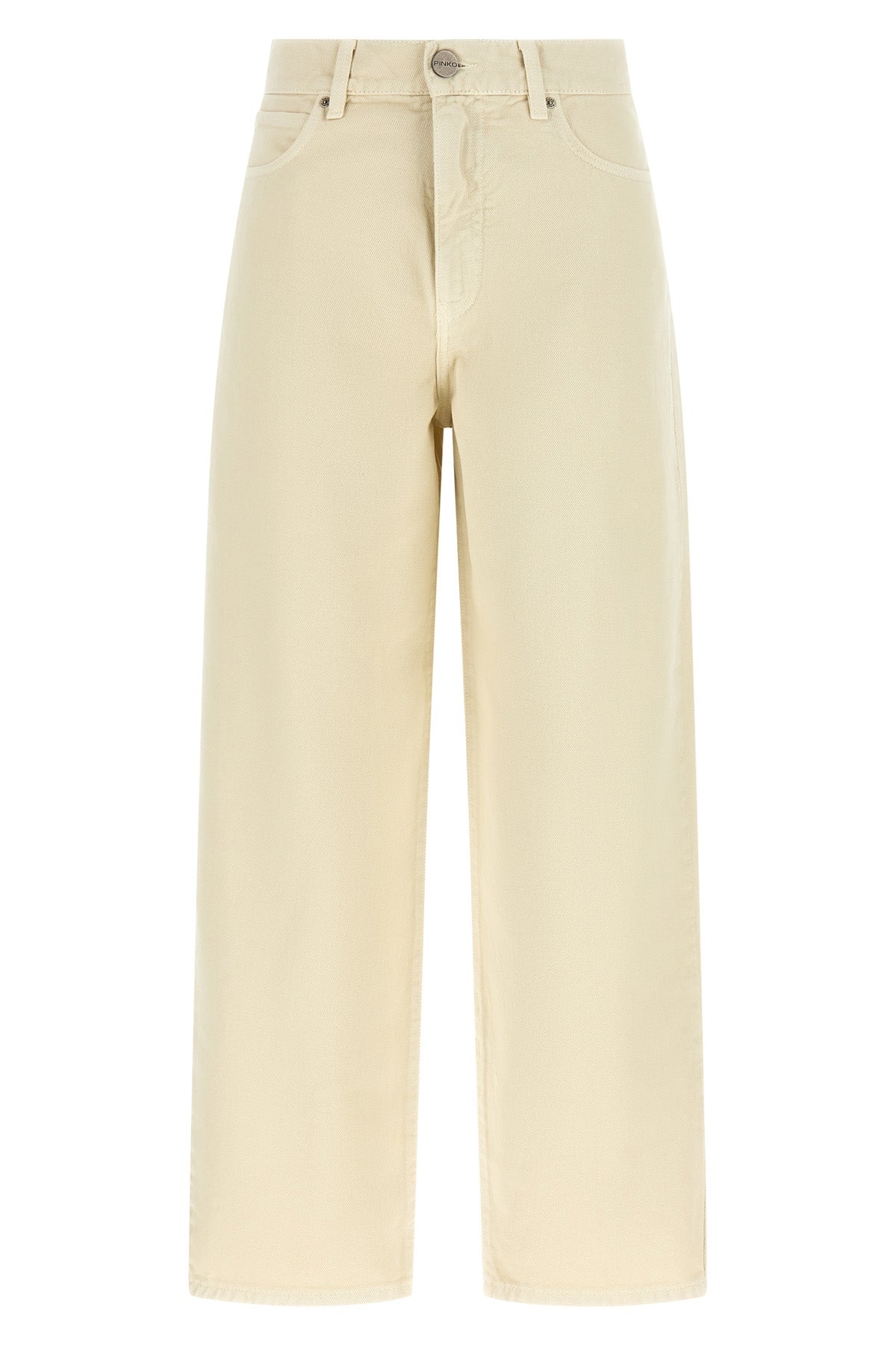 the jeans pinko redefine casual tailoring through a wide-leg silhouette