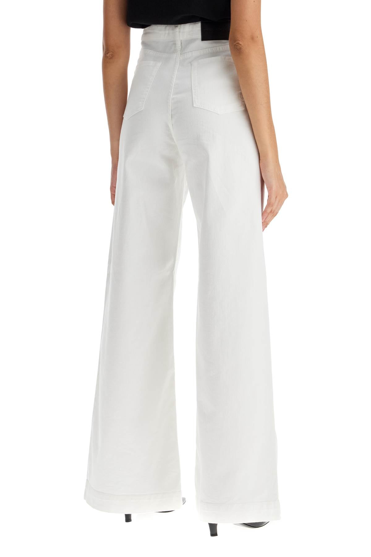 wide leg twill trousers in italian