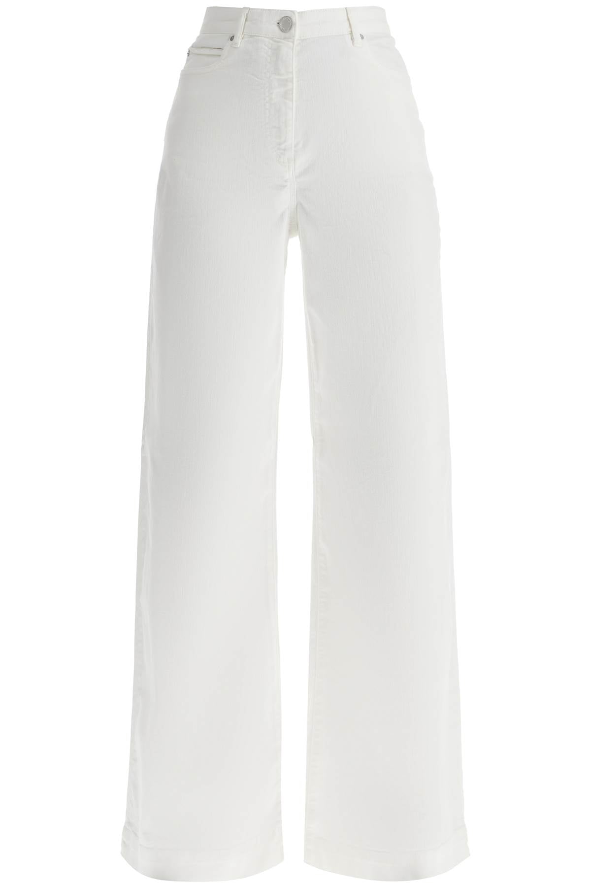 wide leg twill trousers in italian