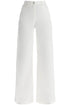 wide leg twill trousers in italian