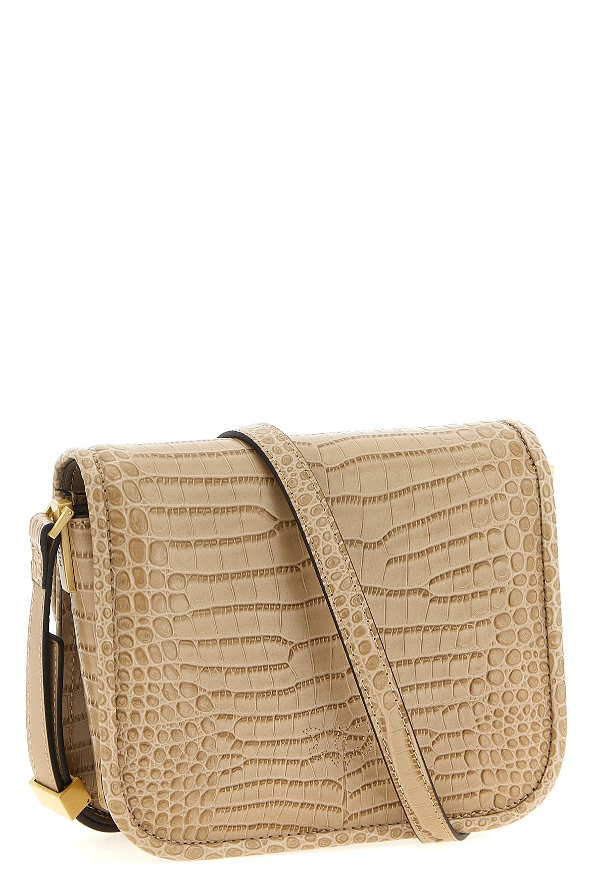 love bag box mini shoulder bag in crocodile print leather
