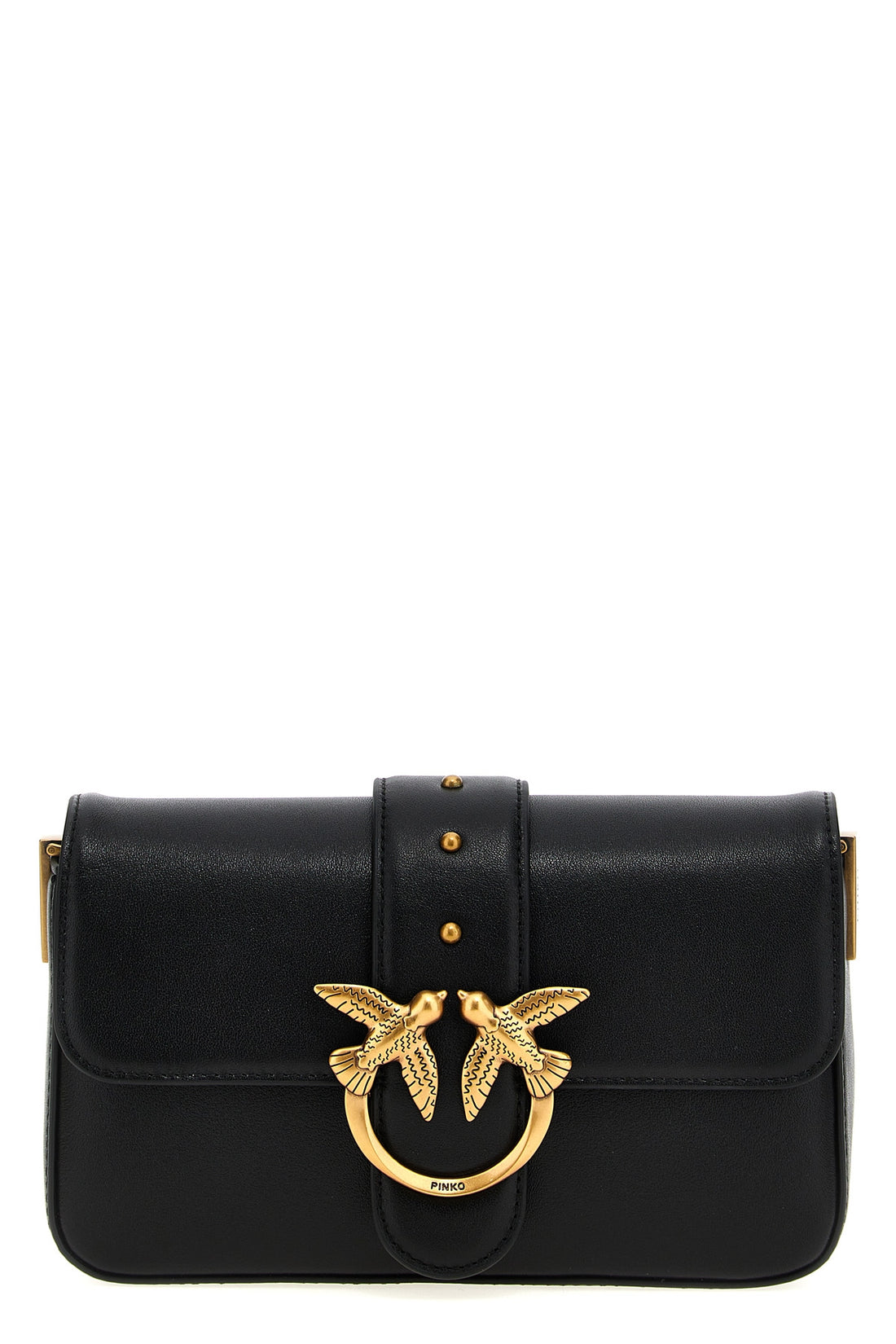 PINKO OS mini love slouchy shoulder bag in leather
