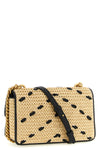 mini love one light woven raffia crossbody bag