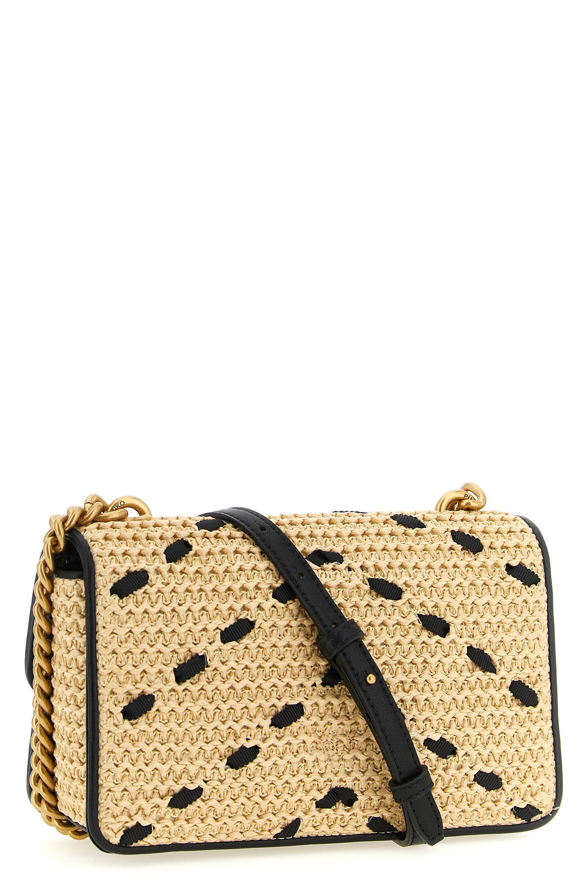 mini love one light woven raffia crossbody bag